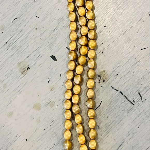 Stunning Brushed Gold Beaded 3-strand Choker - Picture 3 of 6